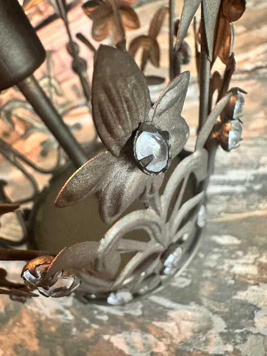 Antique gold French style single candle crown holder