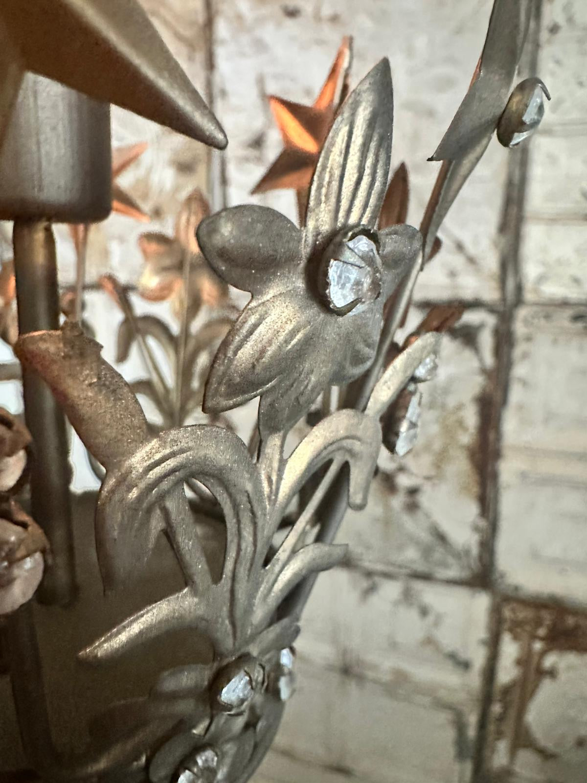 Antique gold French style single candle crown holder